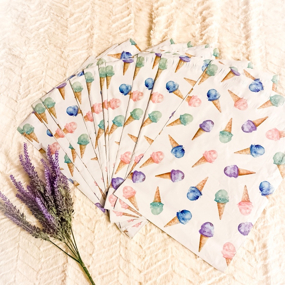 15-pack 10”x13” Ice Cream Polymailers